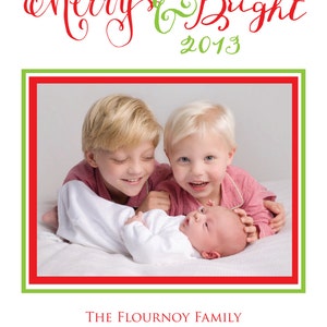Digitale Weihnachtskarte, fröhlich und hell, 13x18 Foto Weihnachtskarte