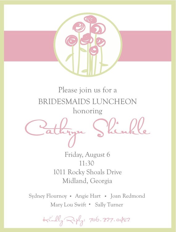 Items similar to Bridesmaids Luncheon Invitation on Etsy