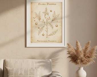 Olive Branch Line Art Print | Botanical Wall Art Minimalist | Digital Download | 8x10 11x14 16x20 A4 Printable