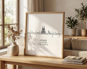 Home Is Where The Dom Is – Köln Dom Wall Art Print – Cologne Cathedral Poster –  Digital Download - 8x10 11x14 16x20 A4 Printable