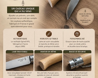 Couteaux opinel N 8 personnalisé