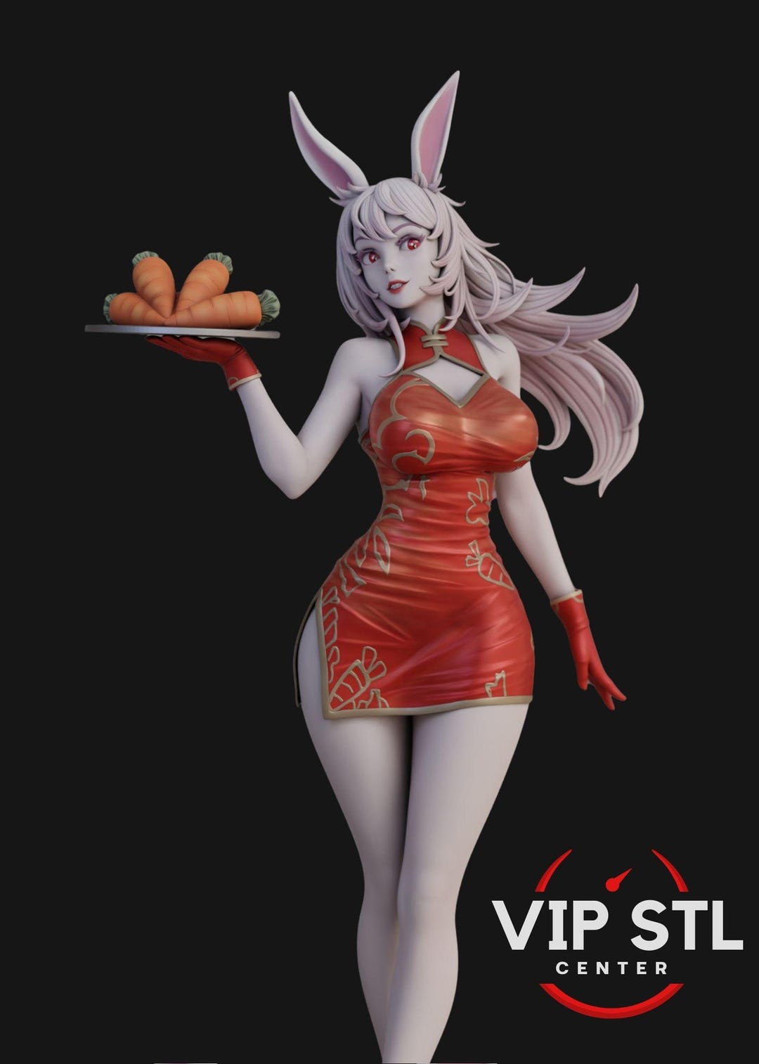 Sexy Bunny Girl With Carrots - 3D Design - SFW + NSFW - 3D Printable