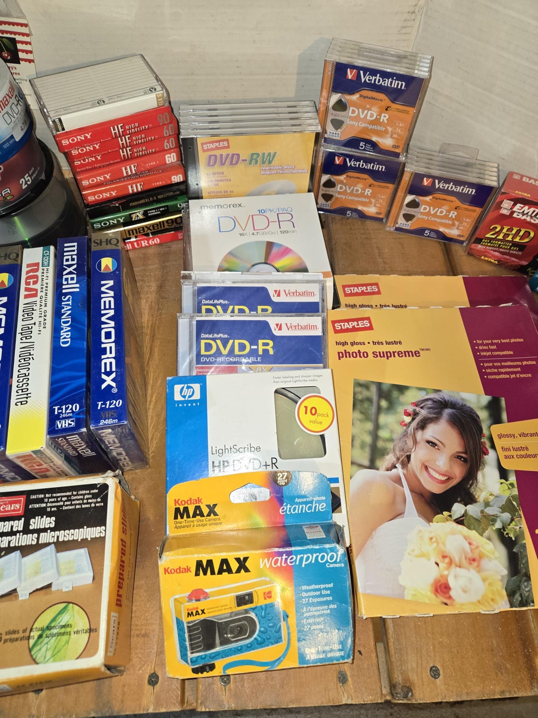 Vintage Media Lot – Sealed VHS, Dvds, Cassettes, Kodak Camera, Photo ...