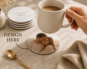 Personalized Photo Ceramic Coaster | Custom Picture Coaster | Custom Photo Gift | Personalized Gift for Couples, Family, Pets | Housewarming