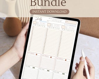 Planner non datato/date / lavoro e cose da fare personali / monitoraggio dell'umore e delle abitudini / PDF sulla produttività minima