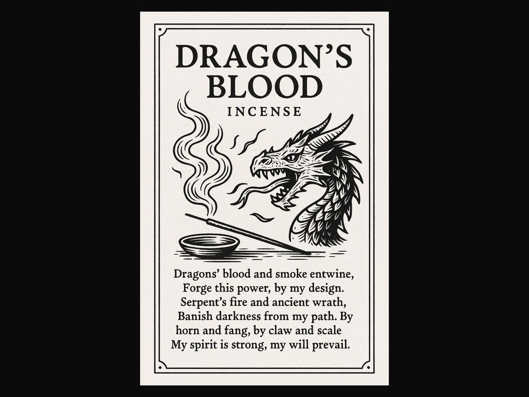 Dragon Invocation Dragon’s Blood Protection Invocation Printable | Protection Ritual ...