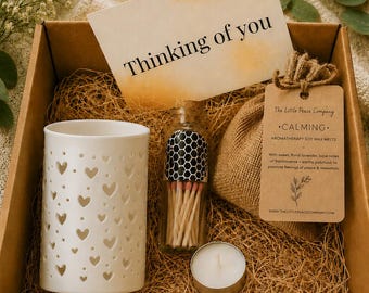 One Day At A Time Gift Box, Thinking of You Gift, Sympathy Gift Set, Candle & Wax Burner Gift, Comfort Care Package