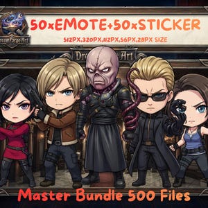 ResidentEvil X DBD 100x Emotes Mega Pack | 500 Dateien | Discord Aufkleber | Twitch Emotes | Mega Bundle (Digitaler Download)