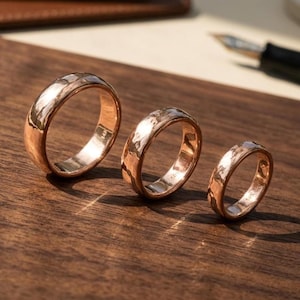 Pure Copper Spiral Wrap Ring, Thumb Ring set Copper Band, Handmade Minimalist Ring, Unisex Statement Jewelry, Gift for Her