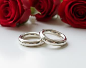 Pierścionek z masywną srebrną kopułą, obrączka ze srebra próby 925, minimalistyczny, wyrazisty pierścionek, gruby, wyrazisty pierścionek dla kobiet, polerowana biżuteria srebrna