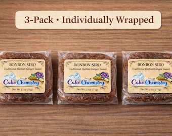 Haitian Ginger Sweet (Bonbon Siro) – Spicy Caribbean Sweet Treat – Handmade Island SnacK. 3 pack