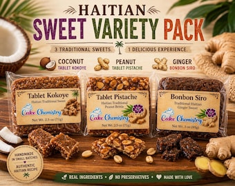 Haitian Sweet Variety Pack – Coconut, Peanut, Ginger Traditional Sweets (3 Pack)