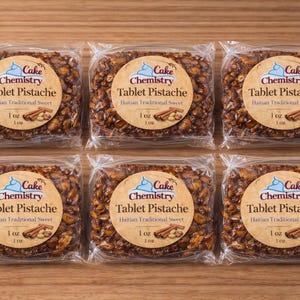 Haitian Peanut Brittle Candy – Traditional Tablet Pistache, Ginger Sweet Snack (6 Pack)