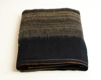 Yak Wool Boho Throw Blanket, Soft Handmade 46x96 Machine Washable