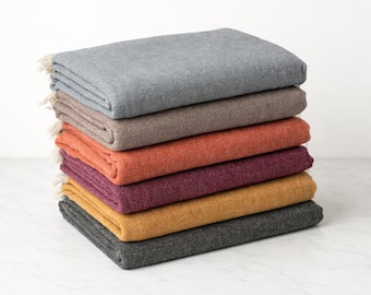 Ekani Style Turkish Throw Blanket – Linen Cotton Blend for Fall Home Decor