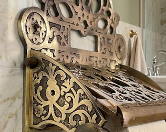 Vintage Victorian Towel Ring and Paper Holder Set, Handcrafted Bathroom Hardware, Limited Stock Offer