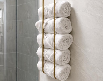 Tyler Steel Wall Mounted Towel Rack, Handmade Bathroom Organizer USA