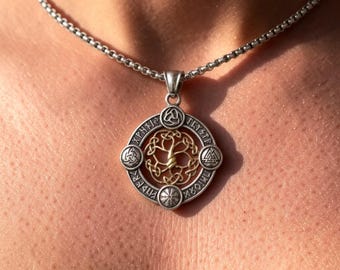 Yggdrasil-ketting levensboom: Noorse runenhanger, Vikingketting, Scandinavisch sieradencadeau