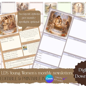 2026 LDS Junge Damen Monatsrundschreiben zum Ausdrucken | Christus-Zentriert | Digitaler Download