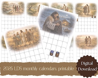 2026 LDS Monthly Calendar Printable | Christ-Centered | Digital Download