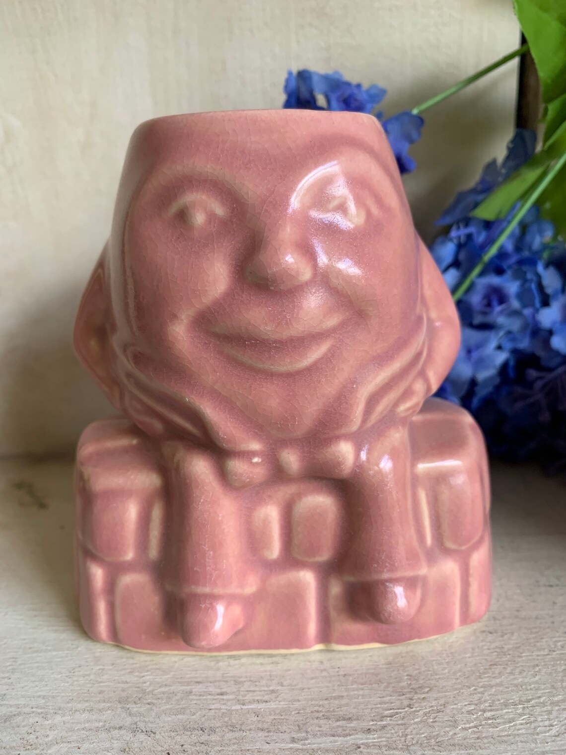 Mccoy Pottery Pink Humpty Dumpty Vase or Planter Etsy
