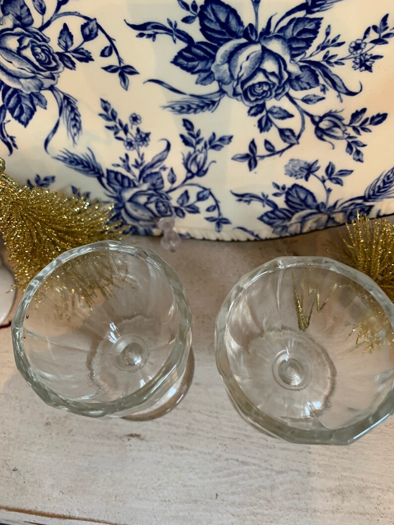 Vintage Clear Glass Egg Cups Etsy