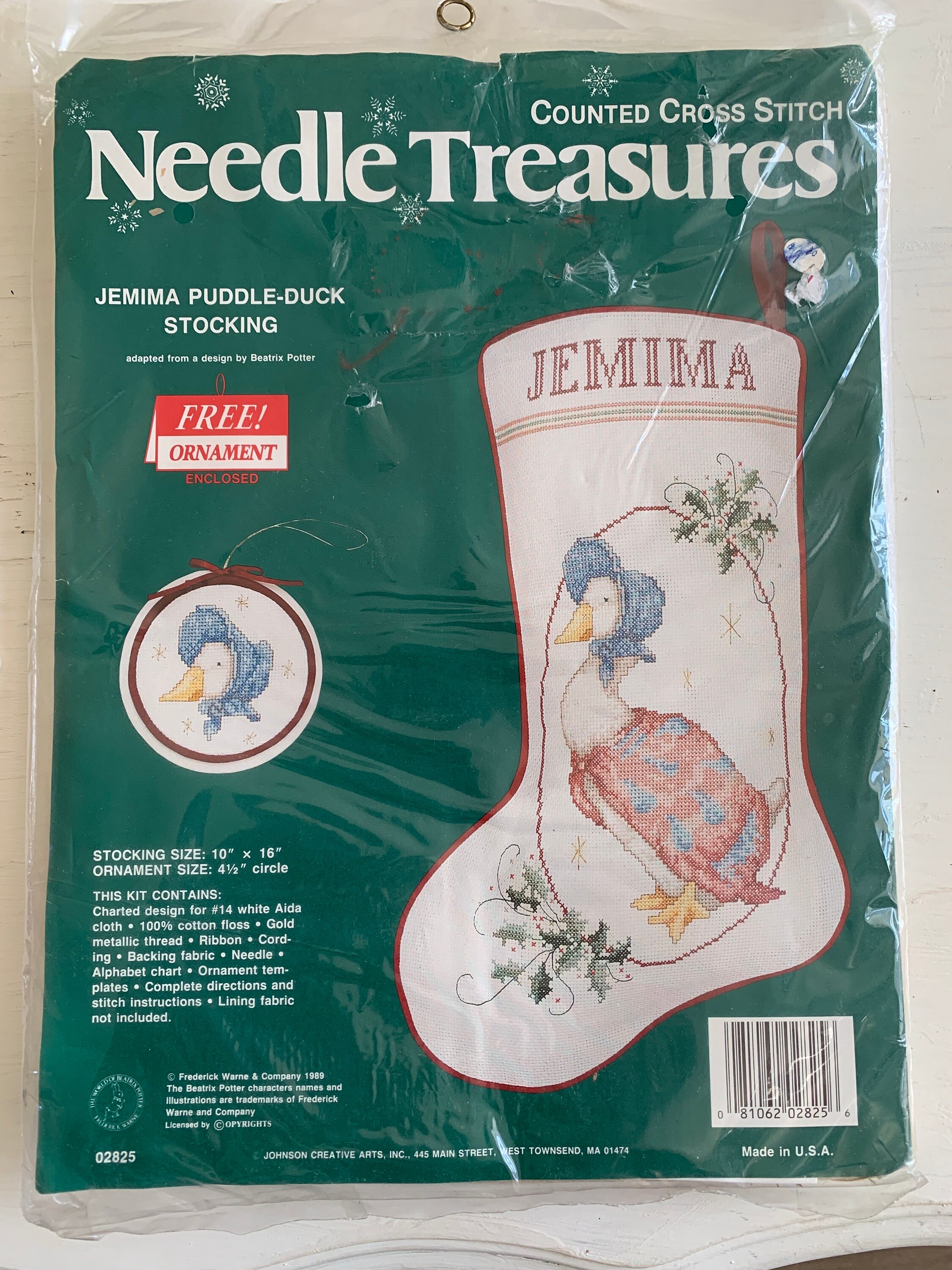 Needle Treasures sam the snowman counted cross stitch stocking kit