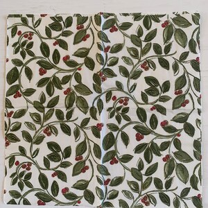 Decoupage Paper Napkin - Christmas Holiday Holly