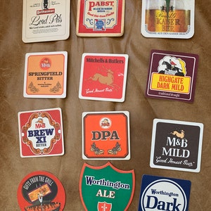 Vintage Beer Coasters for Collecting or Crafting or Framing