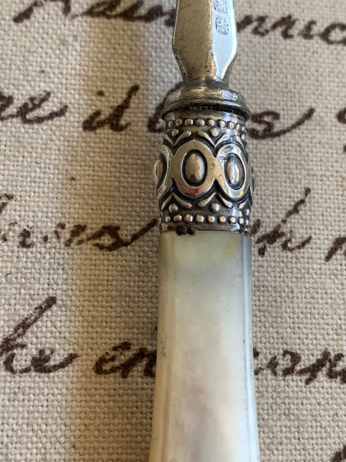 Dinner Fork With Hallmarks and MOP Handle Etsy