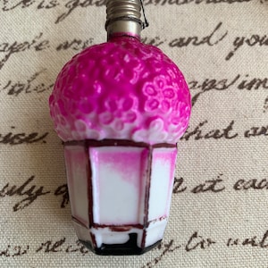 Flower Pot  Vintage Christmas Light Bulb
