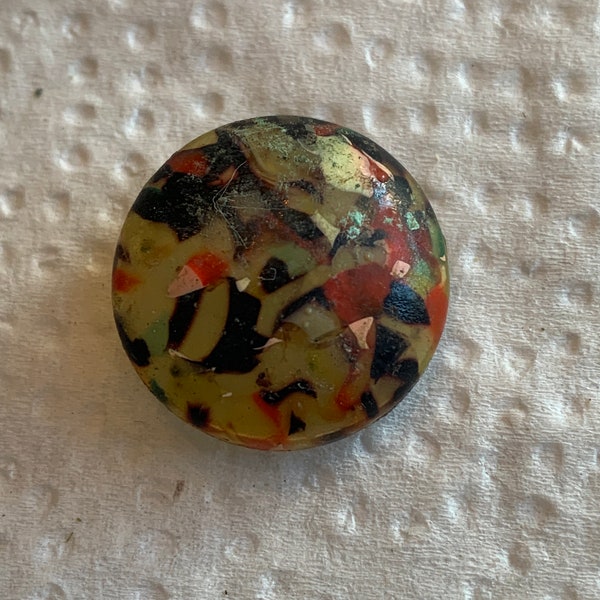 Confetti Celluloid Vintage Button 7/8”