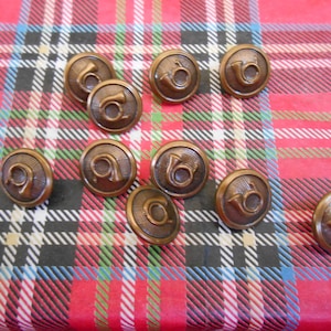 French Horn Design, Metal Buttons, set of 10