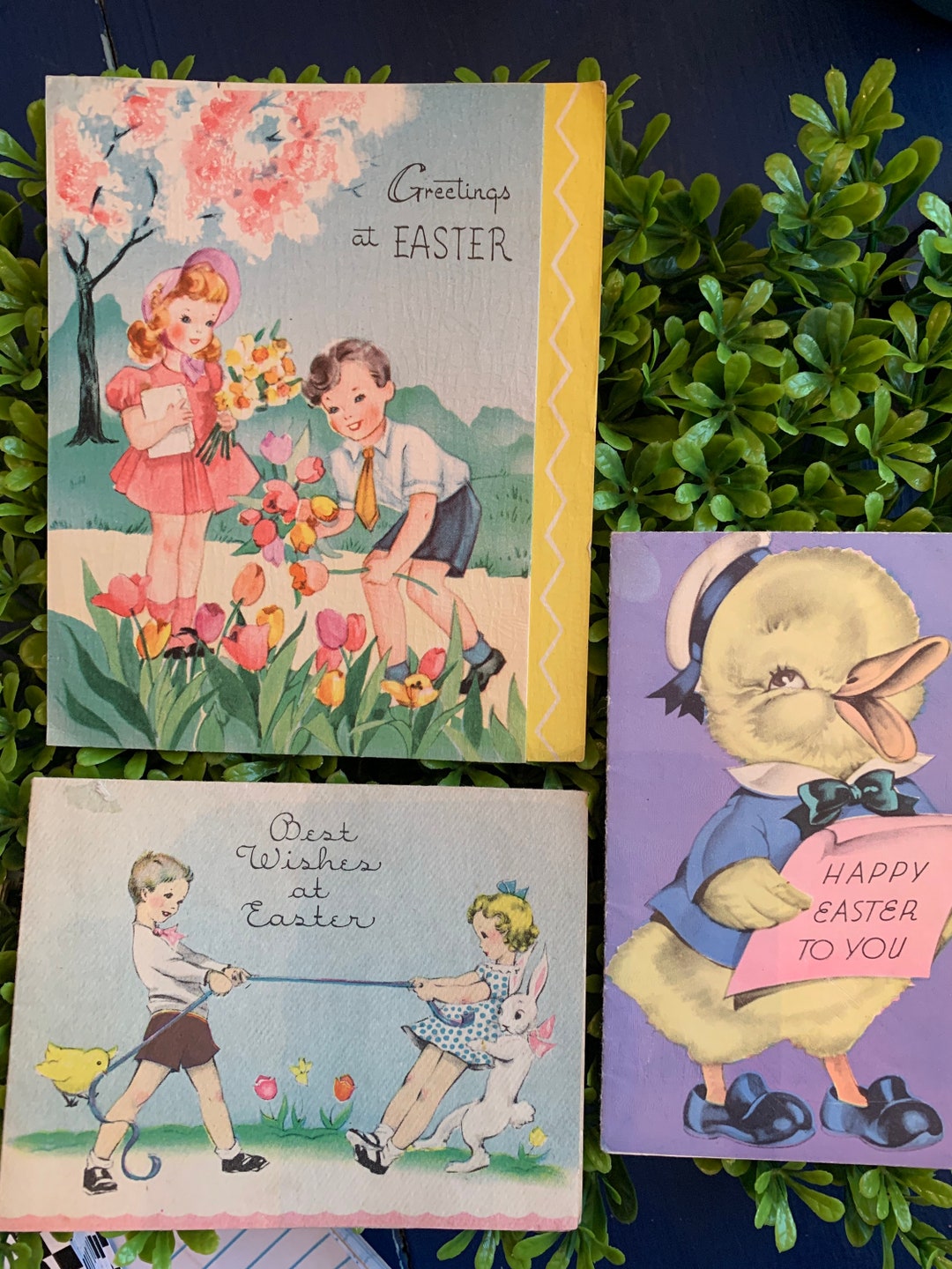 Vintage Easter Cards - Set of 3 - Etsy