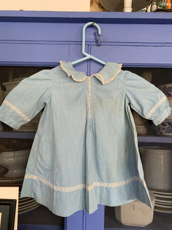 Vintage Child’s Blue Long Sleeves  Dress. No size