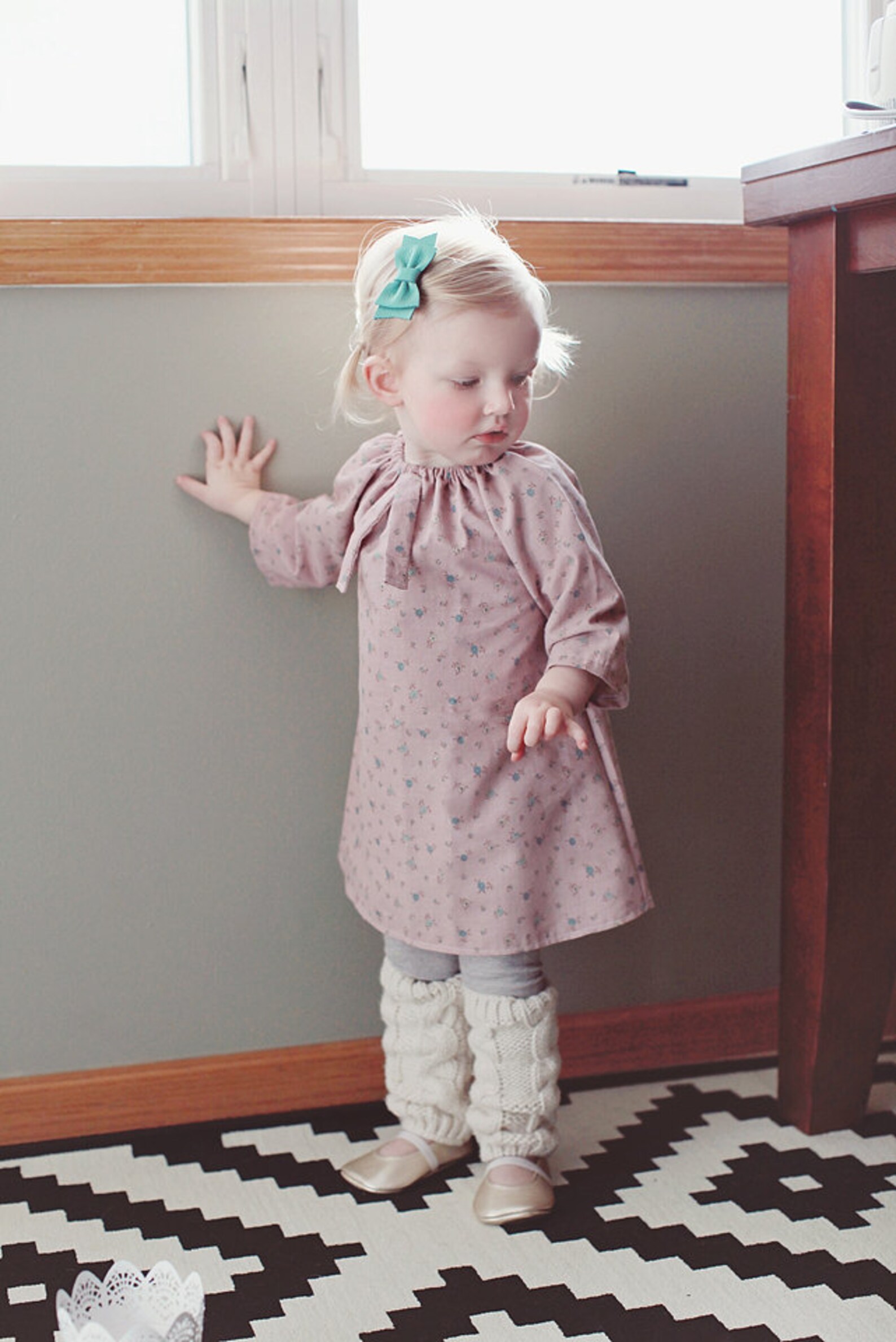 Simple Raglan Sleeve Dress with Neck Tie Toddler Dress Pattern Etsy