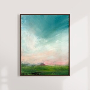 Watercolor Painting, Mountain Art Print, Farmhouse, Landscape Art, Watercolor Landscape, Modern Art Print, Contemporary Art