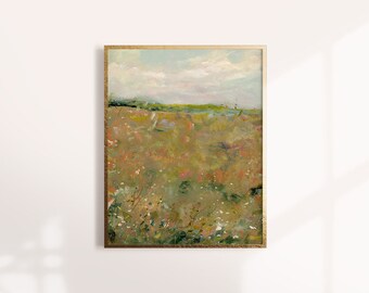 Abstract Landscape, prairie, wildflowers, Impressionist Art Print, Landscape Art, Bohemian, Modern Art Print, Contemporary Art