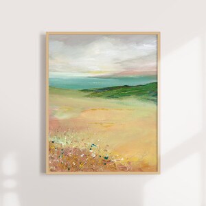 Modern Landscape, Landscape Art Print, Colorful Print, Abstract Landscape, clouds, sky, Sea, Ocean, Water