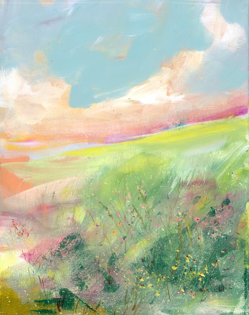 Abstract Landscape Impressionist Art Print Landscape Art Etsy