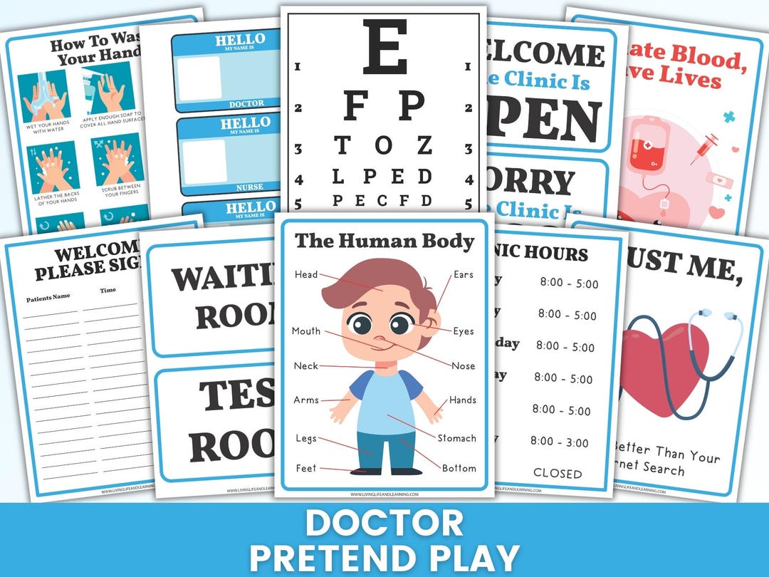 Doctor Pretend Play Printables | Medical Dramatic Play Set | Doctor ...