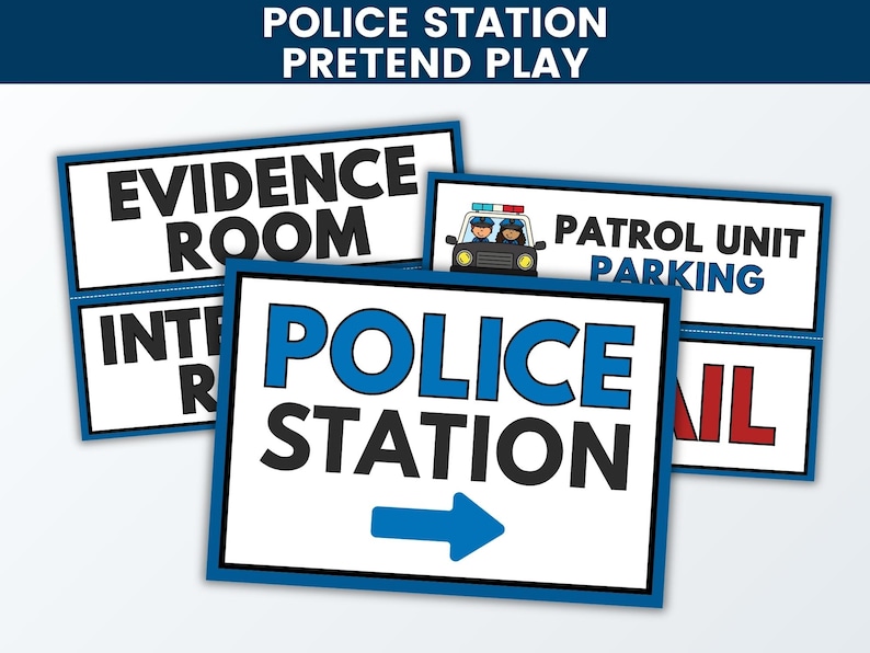 Police Station Pretend Play Printable, Police Dramatic Play Set ...