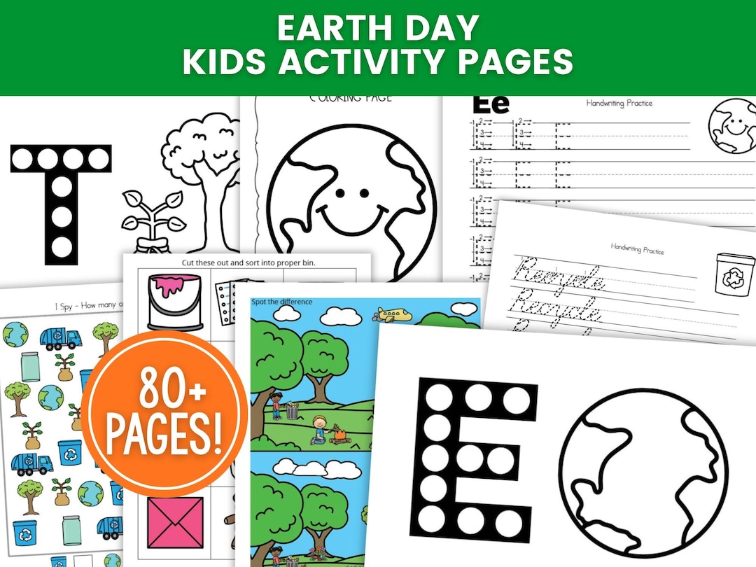Earth Day Activity Pages for Preschool & Kindergarten, Earth Day ...