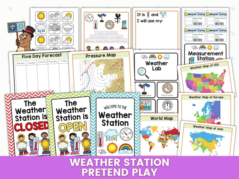 Weather Station Pretend Play Pack | Dramatic Play Weather Center ...
