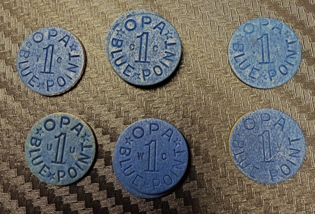 A Lot of 24 OPA Ration Tokens (blue) WWII - Etsy