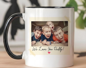 Custom Photo Dad Cup, Daddy Picture Coffee Mug, Personalized Father’s Day Mug, Birthday Gift from Kids
