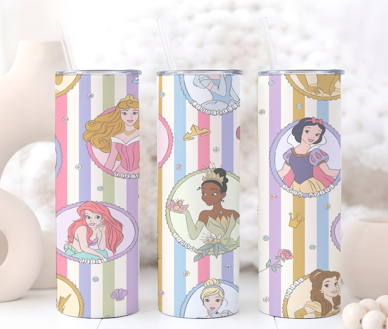 Girls Disney Cup, Princess Water Cup, Cinderella Mug, Ariel Coffee Cup, Snow White Tumbler