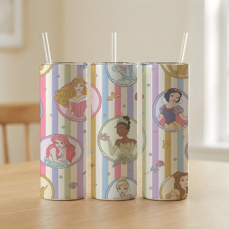 Girls Disney Cup, Princess Water Cup, Cinderella Mug, Ariel Coffee Cup, Snow White Tumbler