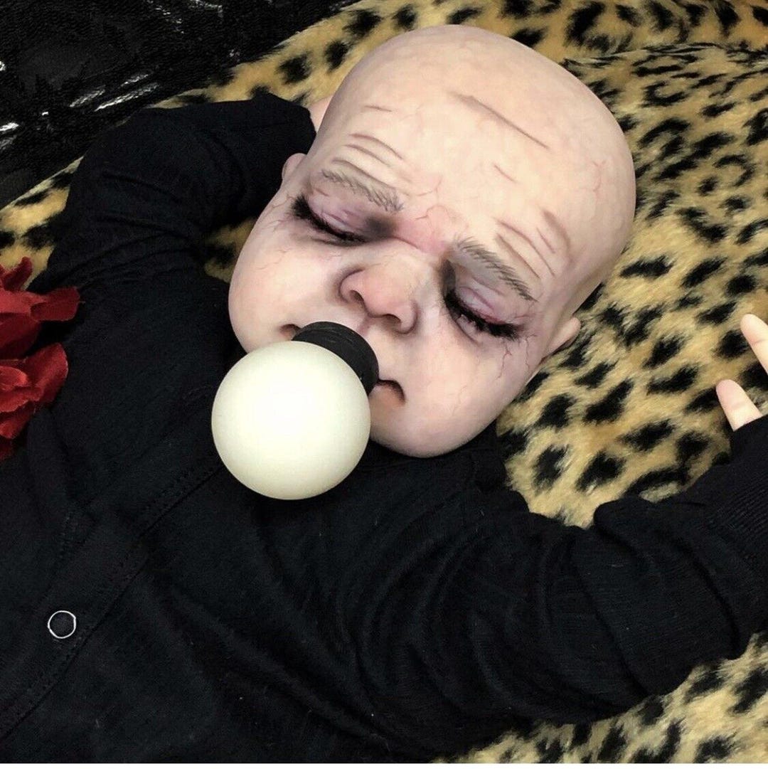 Custom Reborn Baby Doll: Fester Addams Horror Art Doll – Creepy ...