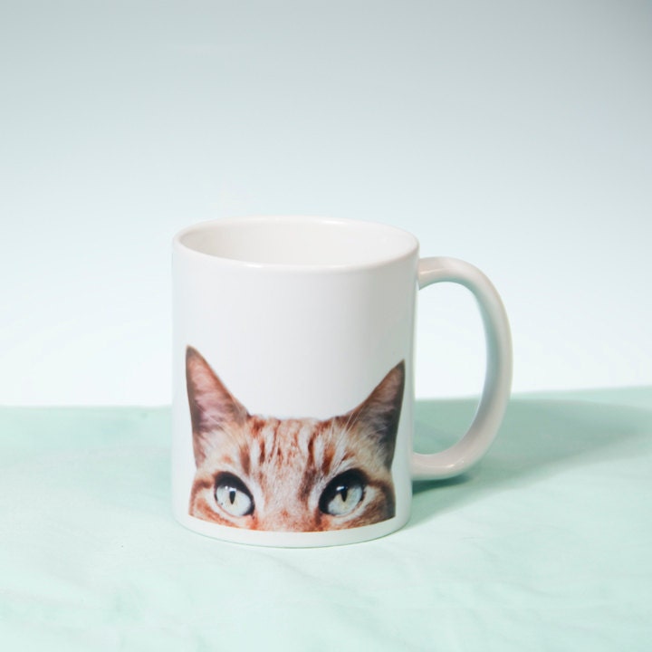 Otto Le Mug ChatChat Orange Nouveauté TasseCuisine Excentrique de Tasse à Café - Visage Blanc ChatGi